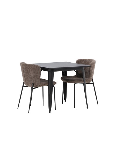 Matgrupp Tempe med Modesto matstolar, 80 × 80 cm