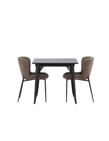 Matgrupp Tempe med Modesto matstolar, 80 × 80 cm