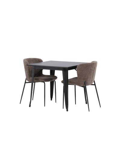 Matgrupp Tempe med Modesto matstolar, 80 × 80 cm