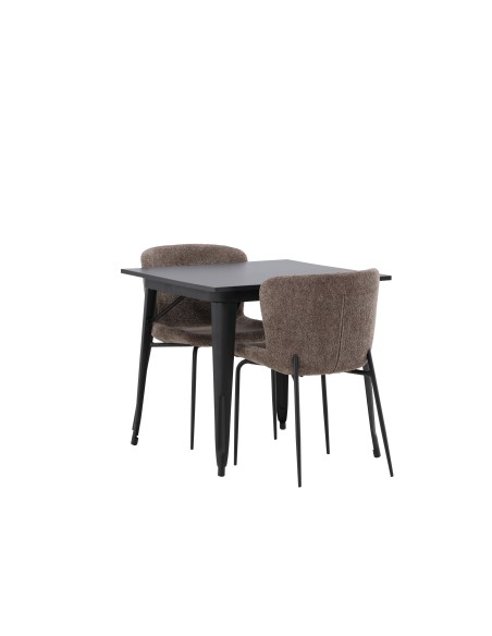 Matgrupp Tempe med Modesto matstolar, 80 × 80 cm