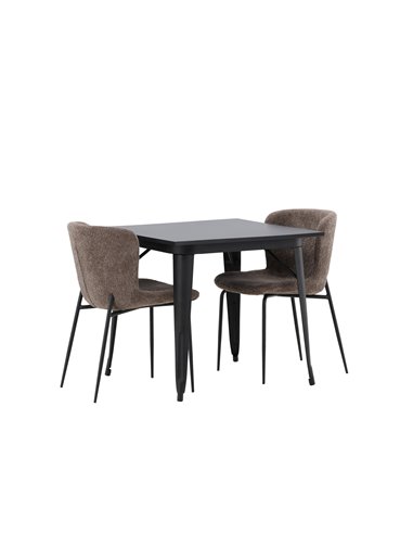 Matgrupp Tempe med Modesto matstolar, 80 × 80 cm
