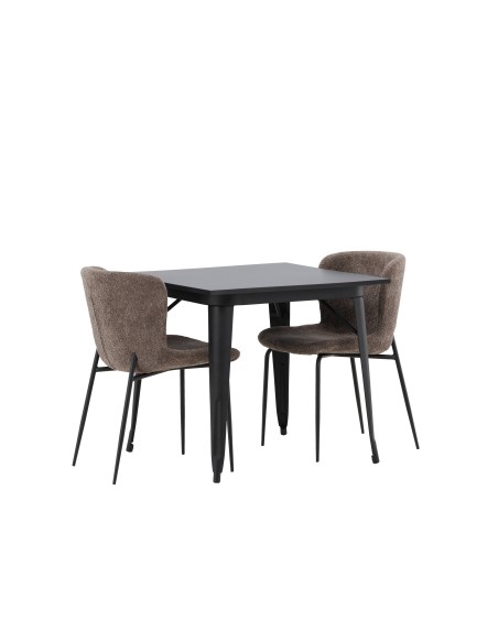 Matgrupp Tempe med Modesto matstolar, 80 × 80 cm