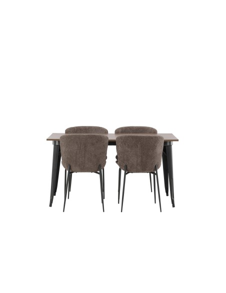 Matgrupp Tempe med Modesto matstolar, 140 × 80 cm