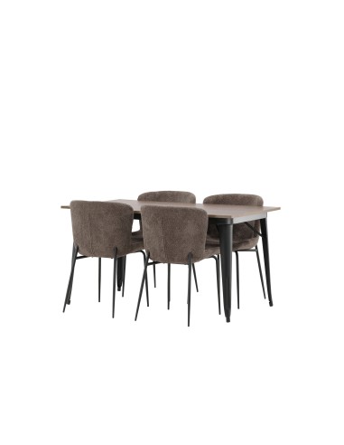 Matgrupp Tempe med Modesto matstolar, 140 × 80 cm