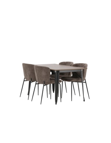 Matgrupp Tempe med Modesto matstolar, 140 × 80 cm