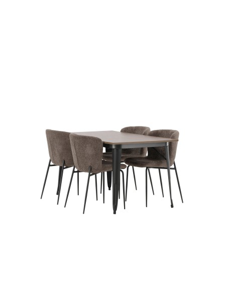 Matgrupp Tempe med Modesto matstolar, 140 × 80 cm