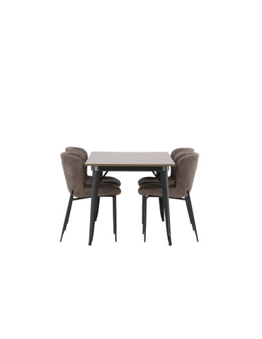 Matgrupp Tempe med Modesto matstolar, 140 × 80 cm