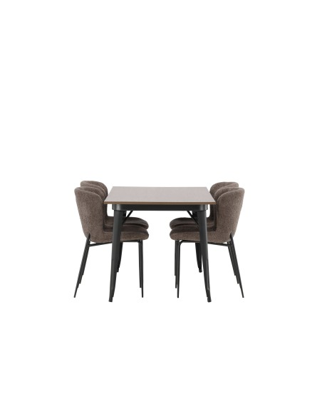 Matgrupp Tempe med Modesto matstolar, 140 × 80 cm