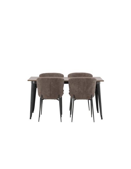 Matgrupp Tempe med Modesto matstolar, 140 × 80 cm