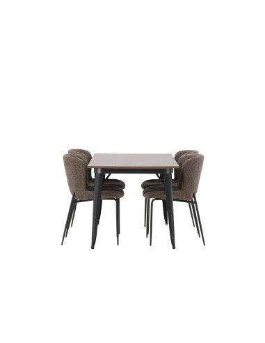 Matgrupp Tempe med Modesto matstolar, 140 × 80 cm