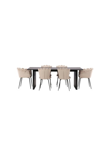 Matgrupp Vail med Limhamn matstolar, 200 × 100 cm