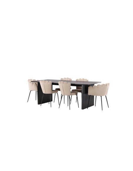 Matgrupp Vail med Limhamn matstolar, 200 × 100 cm