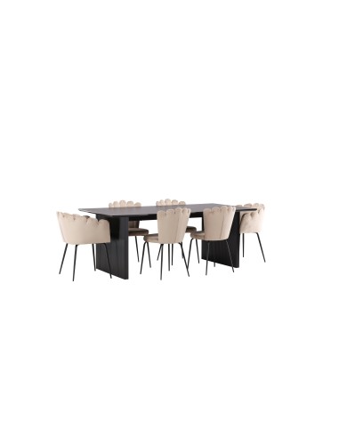 Matgrupp Vail med Limhamn matstolar, 200 × 100 cm