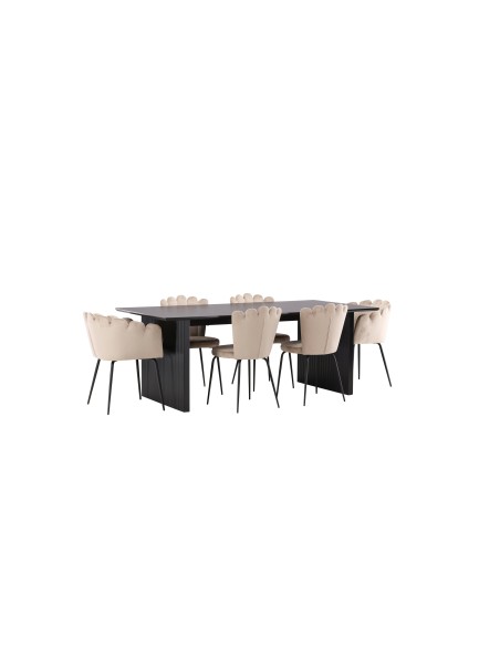Matgrupp Vail med Limhamn matstolar, 200 × 100 cm