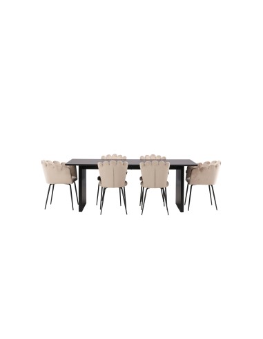 Matgrupp Vail med Limhamn matstolar, 200 × 100 cm