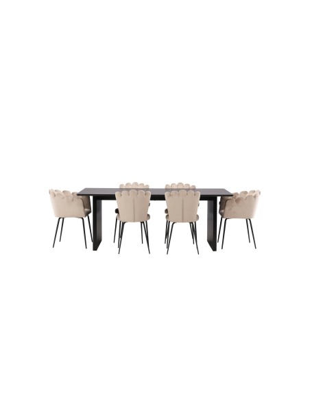 Matgrupp Vail med Limhamn matstolar, 200 × 100 cm