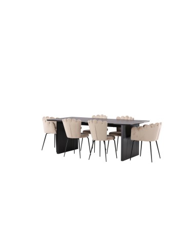 Matgrupp Vail med Limhamn matstolar, 200 × 100 cm
