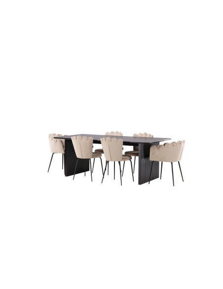 Matgrupp Vail med Limhamn matstolar, 200 × 100 cm