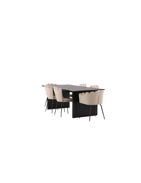 Matgrupp Vail med Limhamn matstolar, 200 × 100 cm