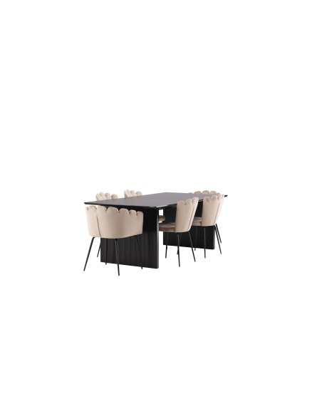 Matgrupp Vail med Limhamn matstolar, 200 × 100 cm