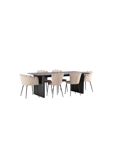 Matgrupp Vail med Limhamn matstolar, 200 × 100 cm