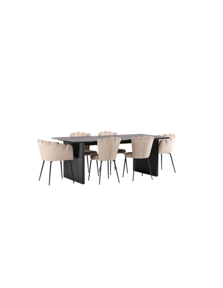 Matgrupp Vail med Limhamn matstolar, 200 × 100 cm