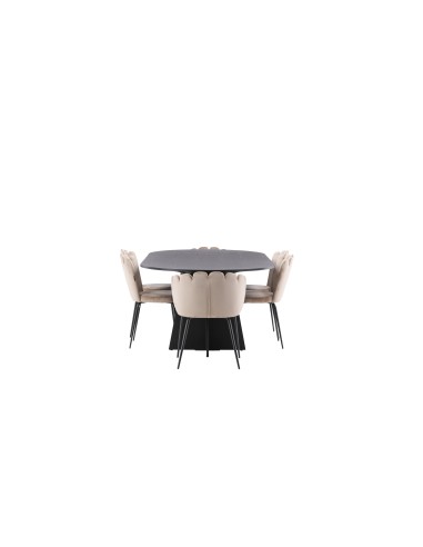 Matgrupp Bootcut med Limhamn matstolar, 230 × 115 cm