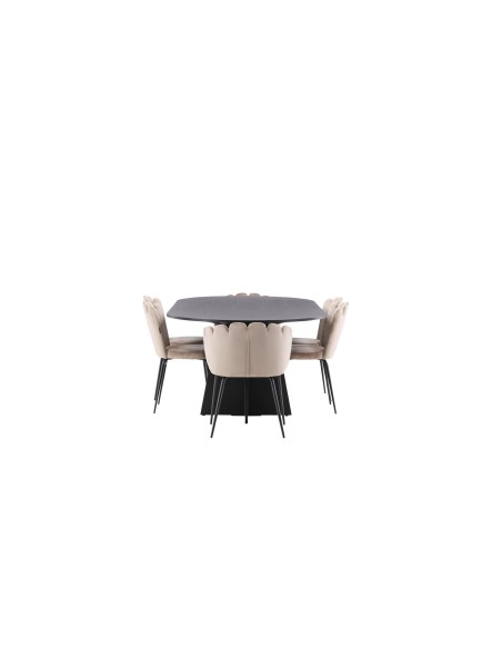 Matgrupp Bootcut med Limhamn matstolar, 230 × 115 cm