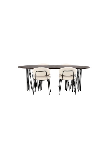 Matgrupp Stone med Chico matstolar, 220 × 100 cm