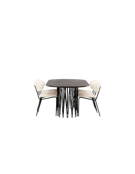 Matgrupp Stone med Chico matstolar, 220 × 100 cm
