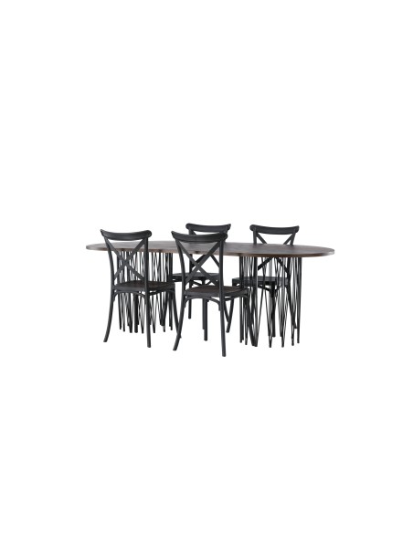 Matgrupp Stone med Crosett matstolar, 220 × 100 cm