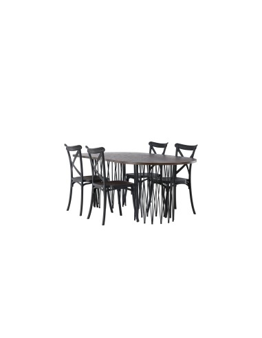 Matgrupp Stone med Crosett matstolar, 220 × 100 cm