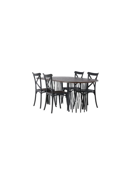 Matgrupp Stone med Crosett matstolar, 220 × 100 cm