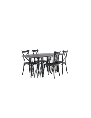 Matgrupp Stone med Crosett matstolar, 220 × 100 cm