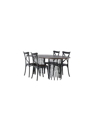 Matgrupp Stone med Crosett matstolar, 220 × 100 cm
