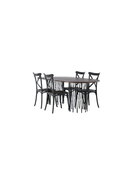 Matgrupp Stone med Crosett matstolar, 220 × 100 cm