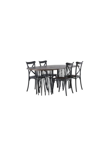 Matgrupp Stone med Crosett matstolar, 220 × 100 cm