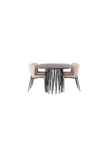 Matgrupp Stone med Modesto matstolar, 220 × 100 cm