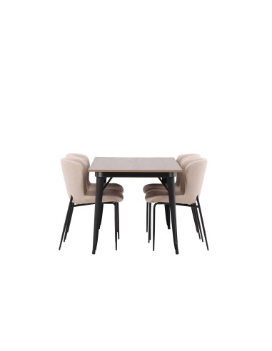 Matgrupp Tempe med Modesto matstolar, 140 × 80 cm