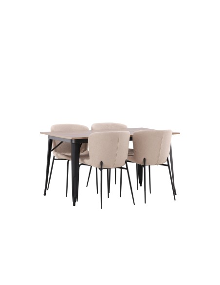 Matgrupp Tempe med Modesto matstolar, 140 × 80 cm