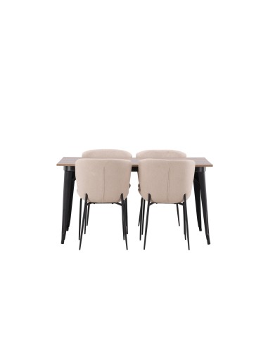 Matgrupp Tempe med Modesto matstolar, 140 × 80 cm
