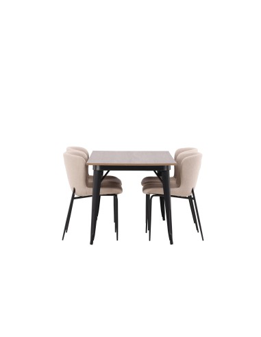 Matgrupp Tempe med Modesto matstolar, 140 × 80 cm