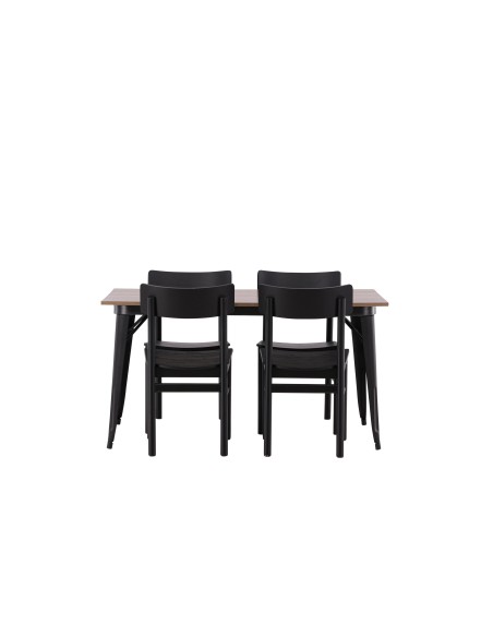 Matgrupp Tempe med Montros matstolar, 140 × 80 cm