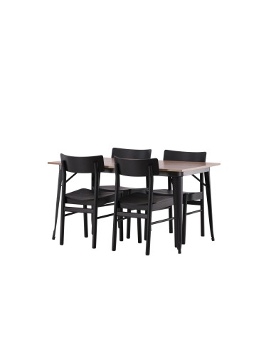 Matgrupp Tempe med Montros matstolar, 140 × 80 cm