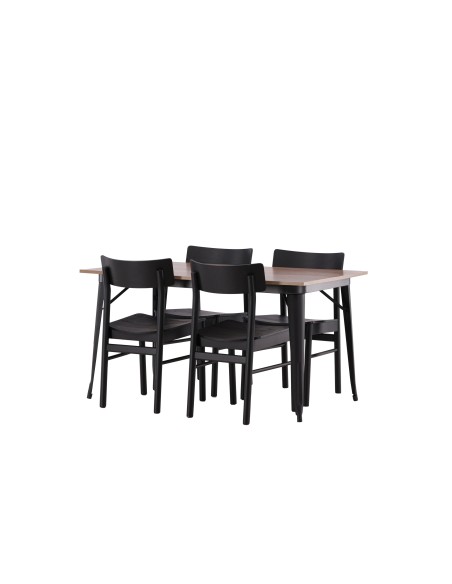 Matgrupp Tempe med Montros matstolar, 140 × 80 cm
