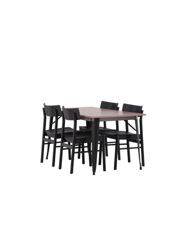 Matgrupp Tempe med Montros matstolar, 140 × 80 cm
