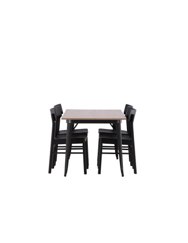 Matgrupp Tempe med Montros matstolar, 140 × 80 cm