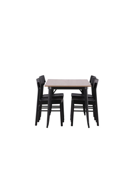 Matgrupp Tempe med Montros matstolar, 140 × 80 cm