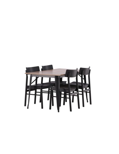 Matgrupp Tempe med Montros matstolar, 140 × 80 cm