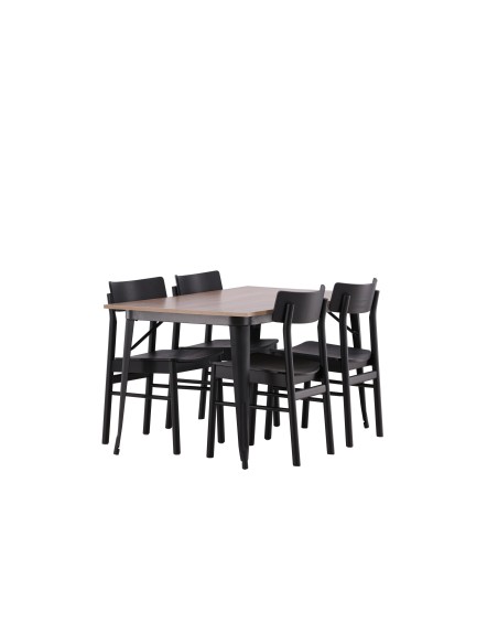 Matgrupp Tempe med Montros matstolar, 140 × 80 cm